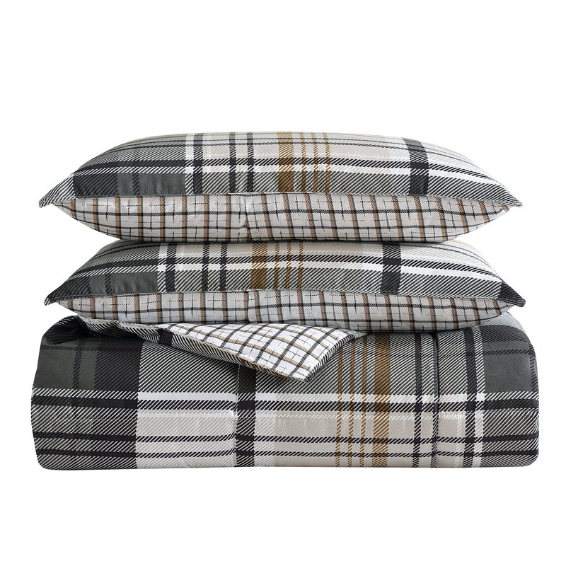 Eddie Bauer - King Comforter Set, Plaid Reversible Bedding, Stylish & Warm Home Decor (Normandy Grey, King) - Image 5